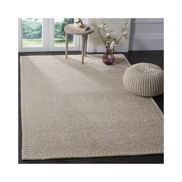Safavieh 3 x 5 ft. Small Rectangle Transitional Cambridge- Light Pink and Ivory Hand Tufted Rug - CAM123M-3
