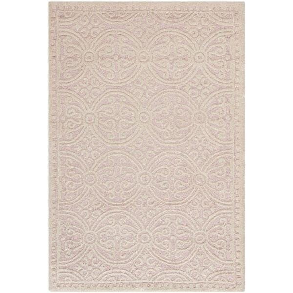 Safavieh 3 x 5 ft. Small Rectangle Transitional Cambridge- Light Pink and Ivory Hand Tufted Rug - CAM123M-3