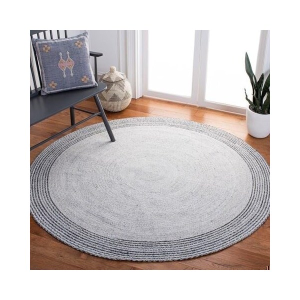Safavieh 3 x 3 ft. Cape Cod Round Area Rug, Grey & Charcoal - CAP223H-3R