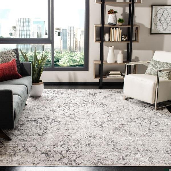 Safavieh 3 x 5 ft. Amelia Rectangle Power Loomed Area RugGrey & Light Grey - ALA783F-3