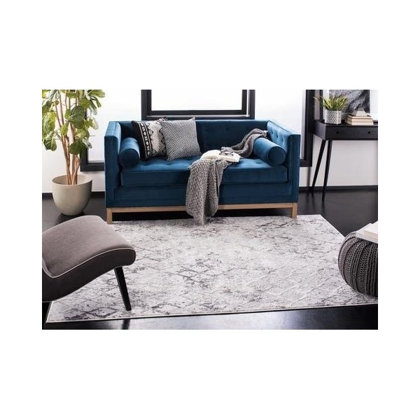 Safavieh 3 x 5 ft. Amelia Rectangle Power Loomed Area RugGrey & Light Grey - ALA783F-3