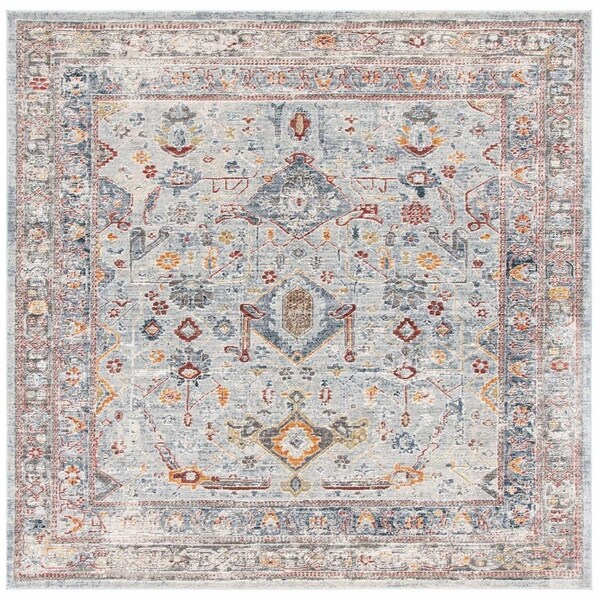 Safavieh 6 ft.7 in. x 6 ft.7 in. Square History 500 Rug Light Grey & Rust - HIS509F-7SQ