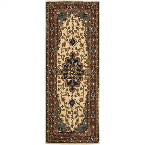 Safavieh 2 ft. - 3 in. x 6 ft. Runner- Traditional Heritage Ivory And Red Hand Tufted Rug - HG760A-26