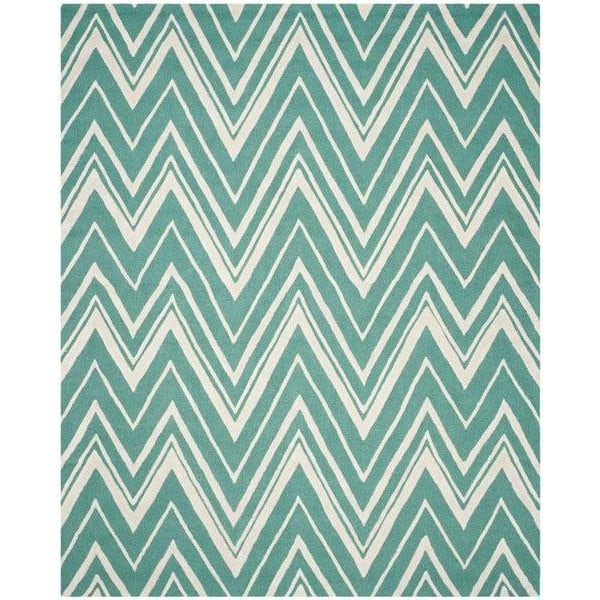 Safavieh 5 x 8 ft. Cambridge Hand Tufted Medium Rectangle Area RugTeal & Ivory - CAM711T-5