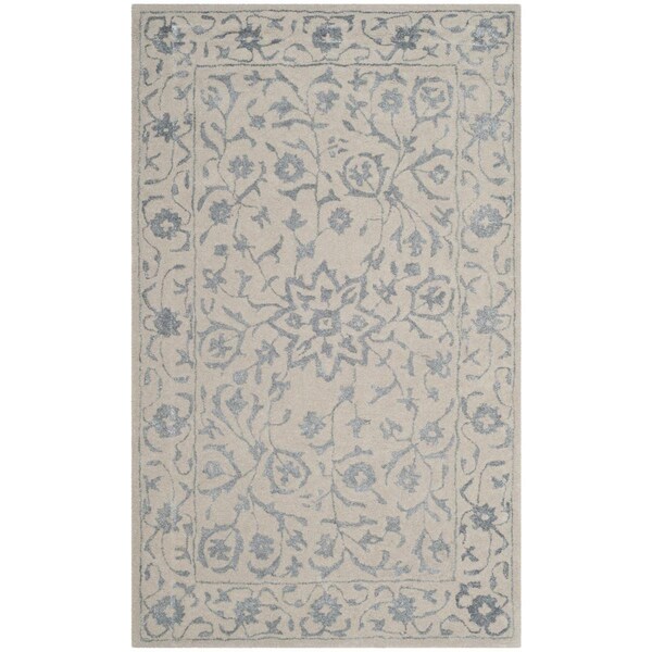 Safavieh Glamour Hand Tufted Small Rectangle Area RugSilver & Ivory 3 x 5 ft. - GLM515A-3