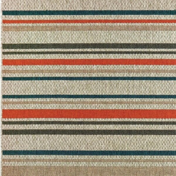 Homeroots 3 x 5 ft. Gray & Blue Geometric Indoor & Outdoor Area Rug - 388354