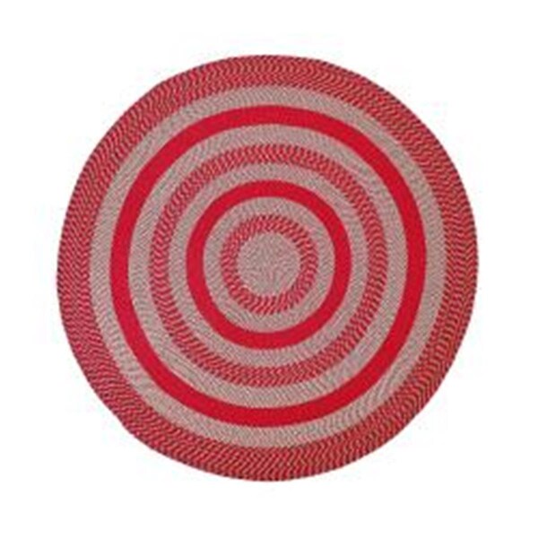 Better Trends 6 ft. Round Newport Chenille Rug - Barn Red - BRNE6RBR