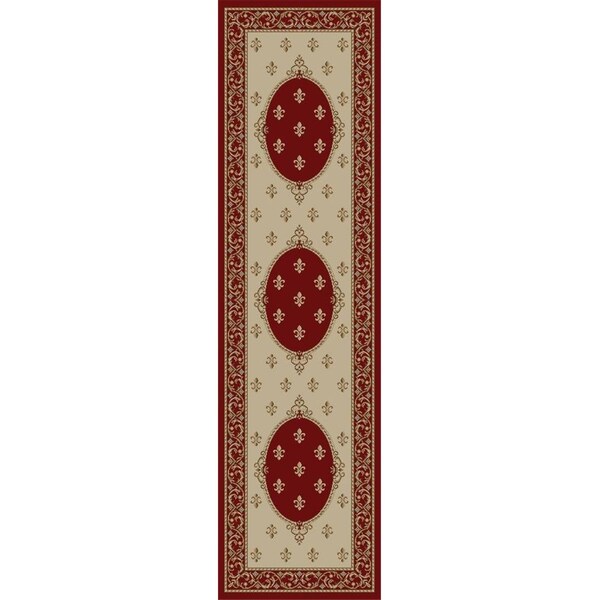 Rlm Distribution 2 ft. 3 in. x 7 ft. 7 in. Jewel Fleur De Lys Medallion - Red - HO2545933