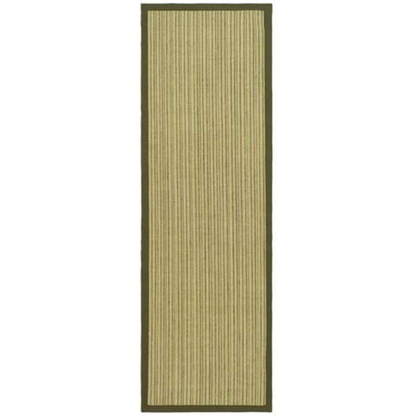Safavieh Natural Fiber Power Loomed Runner Rug- Green - Green- 2 x 8 ft. - NF442A-280