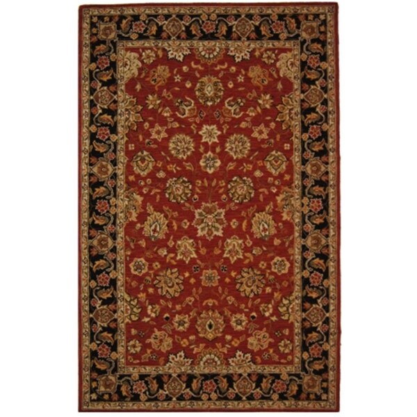 Safavieh Chelsea 3.75 ft. x 5.75 ft. Hand Hooked Small Rectangle Rug - Rose-Black - HK505C-4