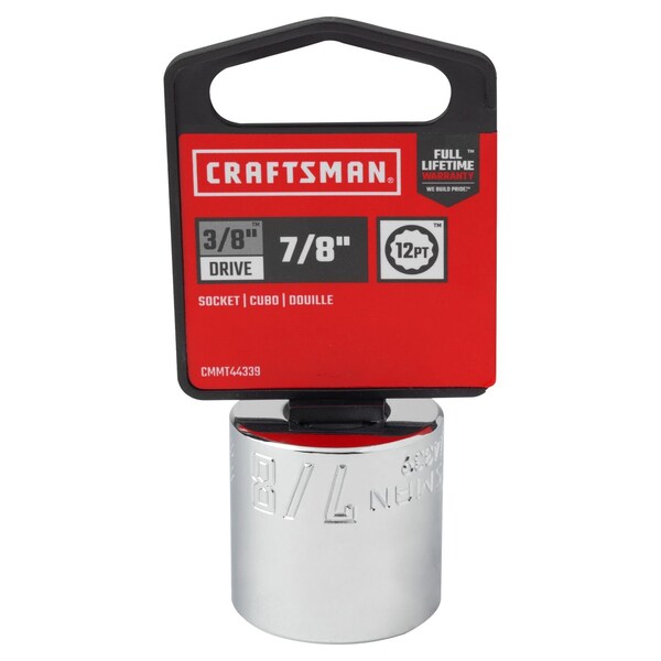 Craftsman Sockets, 7/8" S x 3/8" Drive S SAE 12 Po - CMMT44339