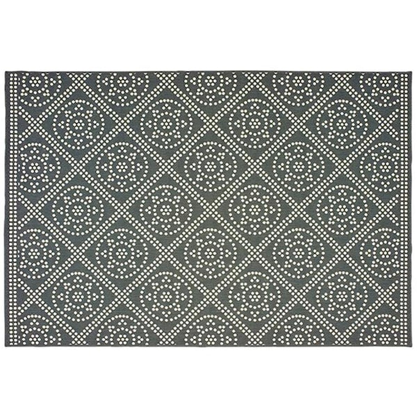 Configuracion Marina Indoor Outdoor Outdoor Geometric Rectangle Area Rug, Grey - 6 ft. 7 in. x 9 ft. 6 in. - CO2115624