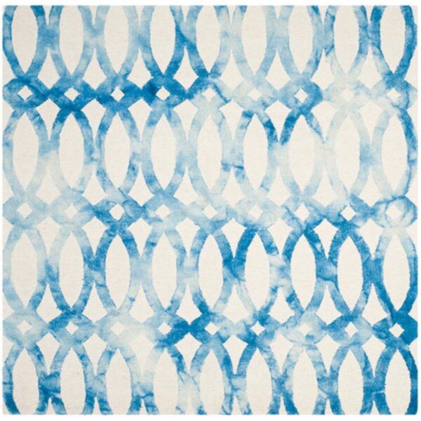 Safavieh 7 x 7 ft. Square Dip Dye Hand Tufted RugIvory & Blue - DDY675A-7SQ