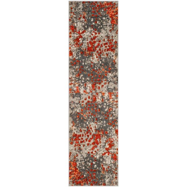 Safavieh 2 ft. - 2 in. x 16 ft. Monaco Power Loomed Runner Rug - Grey and Orange - MNC225H-216