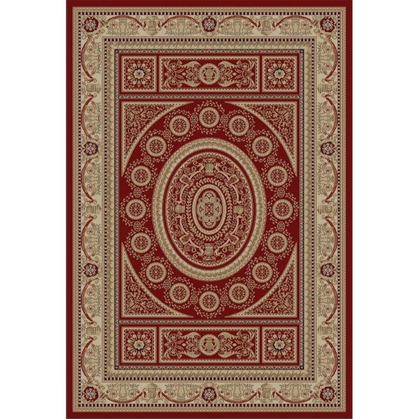 Rlm Distribution 7 ft. 10 in. x 9 ft. 10 in. Jewel Aubusson - Red - HO2545850