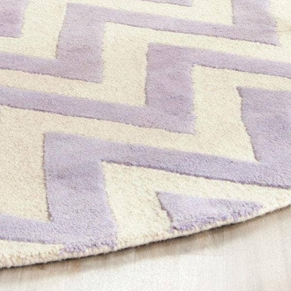 Safavieh Cambridge Hand Tufted Small Rectangle Rug- Lavander - Ivory- 4 x 6 ft. - CAM139C-4