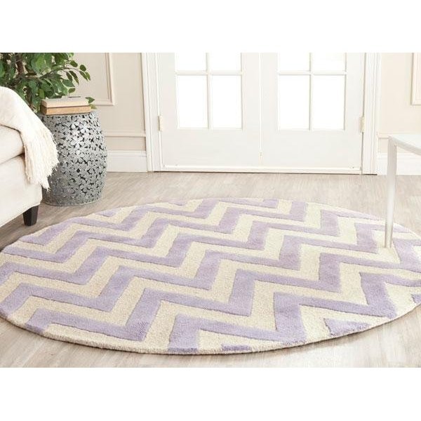 Safavieh Cambridge Hand Tufted Small Rectangle Rug- Lavander - Ivory- 4 x 6 ft. - CAM139C-4