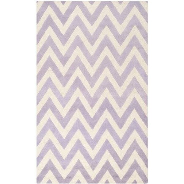 Safavieh Cambridge Hand Tufted Small Rectangle Rug- Lavander - Ivory- 4 x 6 ft. - CAM139C-4