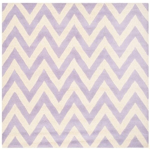 Safavieh Cambridge Hand Tufted Small Rectangle Rug- Lavander - Ivory- 4 x 6 ft. - CAM139C-4