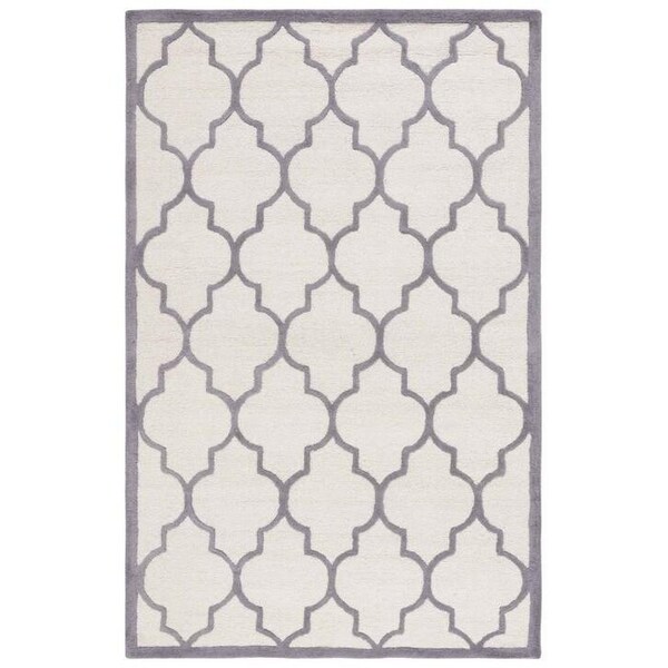 Safavieh Cambridge Hand Tufted Accent RugIvory & Silver 2 ft.-6 in. x 4 ft. - CAM134Y-24