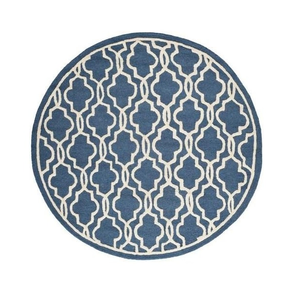 Safavieh Cambridge Hand Tufted Runner Rug- Navy - Ivory- 2 ft. 6 in. x 6 ft. - CAM131G-26