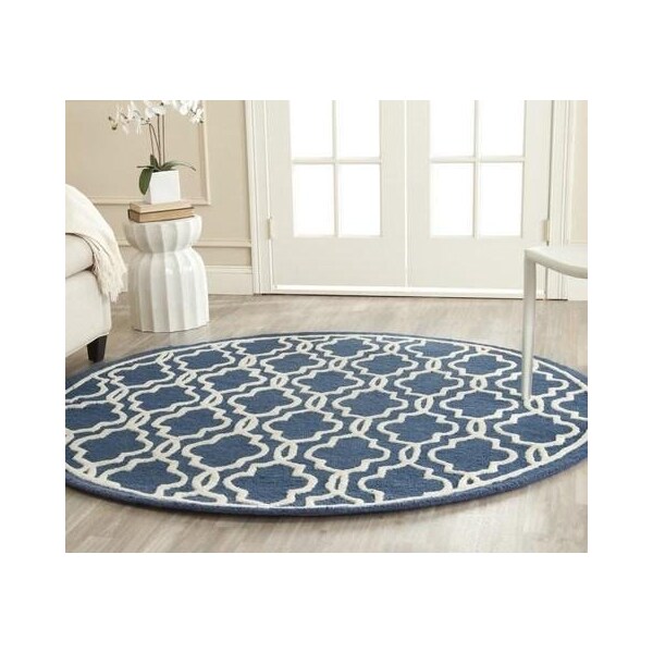 Safavieh Cambridge Hand Tufted Runner Rug- Navy - Ivory- 2 ft. 6 in. x 6 ft. - CAM131G-26