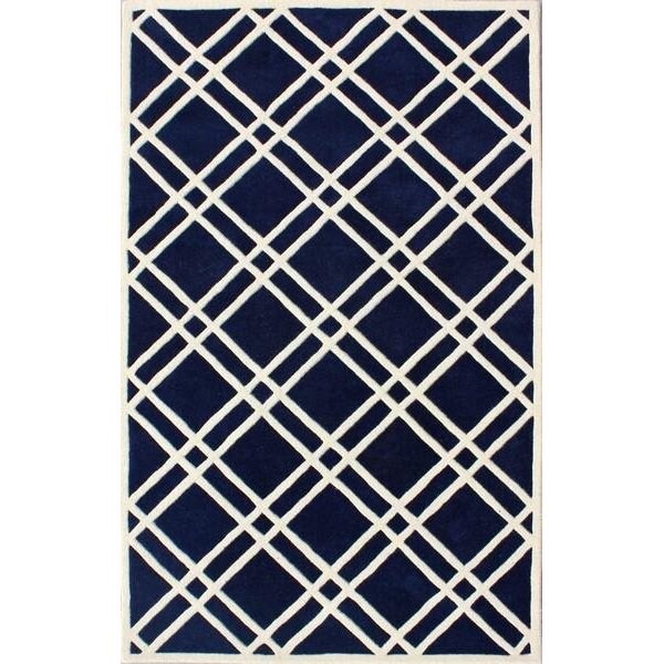 Safavieh 2 Ft. x 3 Ft. Rectangle- Contemporary Chatham Dark Blue And Ivory Hand Tufted Rug - CHT740C-2