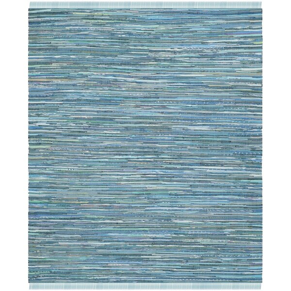Safavieh Rag Runner Hand Woven Rug, Blue and Multi Color- 2 ft.-3 in. x 12 ft. - RAR121B-212