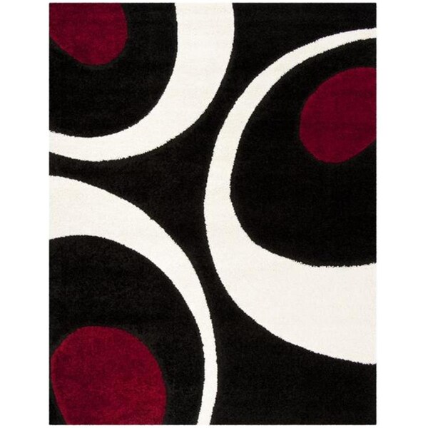 Safavieh Shag Large Rectangle Area RugBlack & Ivory 8 x 10 ft. - SG474-9012-8