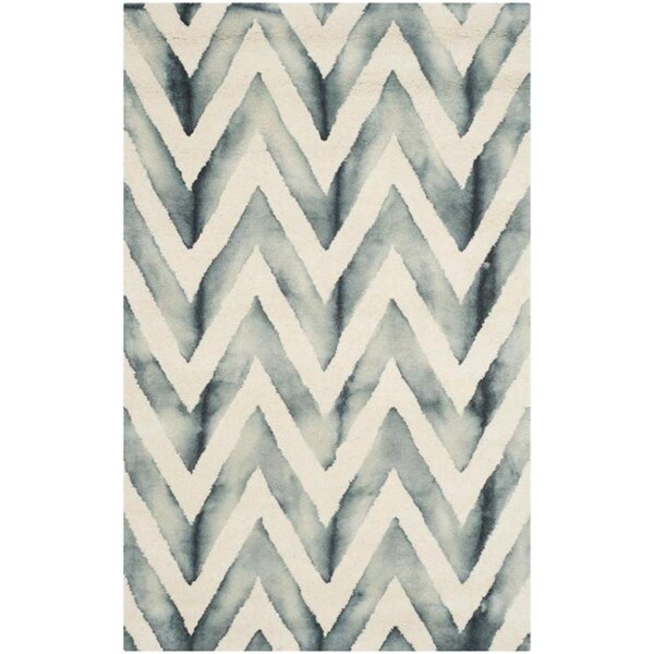 Safavieh 4 x 6 ft. Dip Dye Hand Tufted Rug, Small Rectangle - Ivory and Grey - DDY715J-4