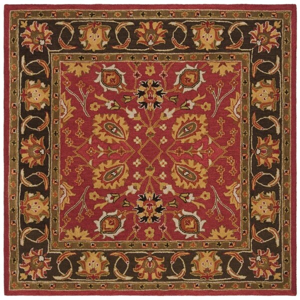 Safavieh 6 x 6 ft. Traditional Heritage Hand Tufted Area RugRed & Gold - HG745Q-6SQ