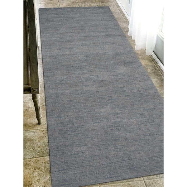 Jensendistributionservices 2 ft. 6 in. x 10 ft. Hand Knotted Gabbeh Wool Runner Rug, Light Blue - MI1557073