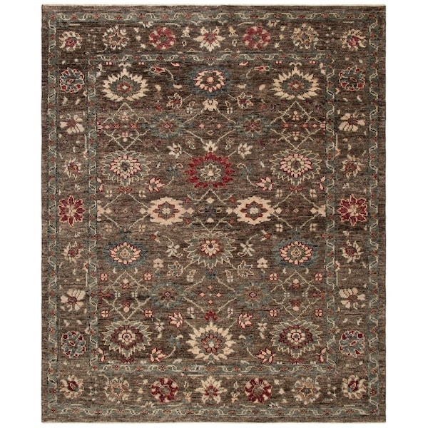 Safavieh Samarkand Hand Knotted Rectangle Area RugBrown & Taupe 10 x 14 ft. - SRK135T-10