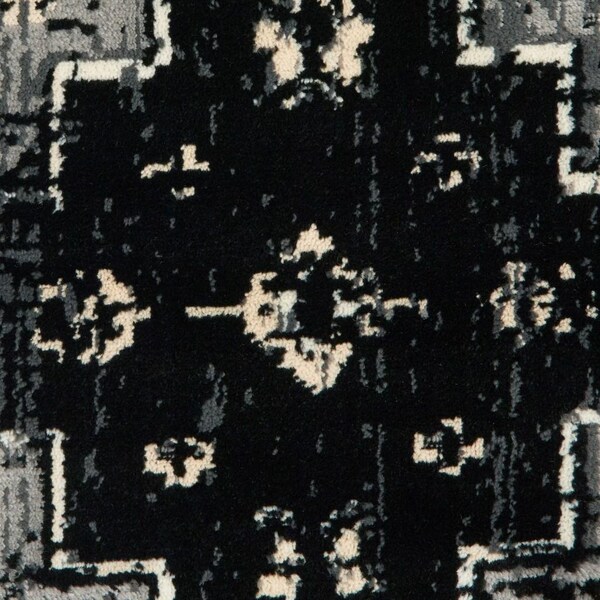 Homeroots 5 x 7 ft. Black Medallion Oriental Area Rug - 395770