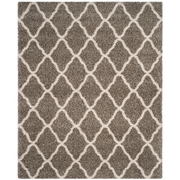 Safavieh 8 x 10 ft. Hudson Shag Power Loomed Large Rectangular Area RugGrey & Ivory - SGH283B-8