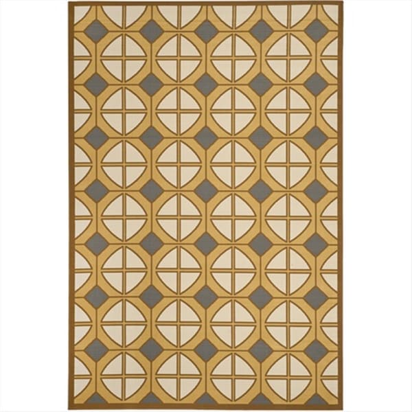 Safavieh 6 Ft. - 7 In. X 9 Ft. - 6 In. Rectangle- Indoor - Outdoor Hampton Camel And Ivory Power Loomed Rug - HAM510AC-6