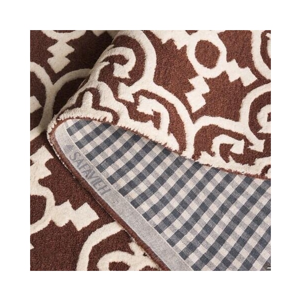 Safavieh Cambridge Hand Tufted Rectangle RugDark Brown & Ivory 4 x 6 ft. - CAM133H-4