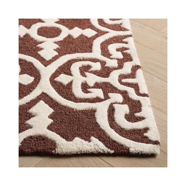 Safavieh Cambridge Hand Tufted Rectangle RugDark Brown & Ivory 4 x 6 ft. - CAM133H-4