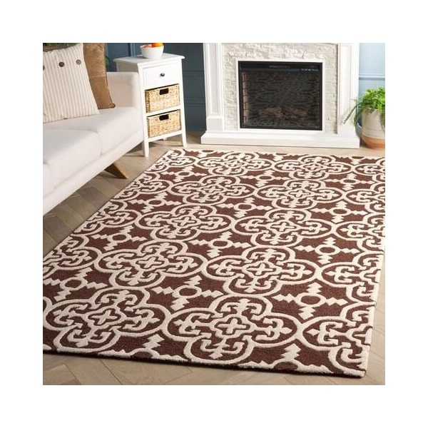 Safavieh Cambridge Hand Tufted Rectangle RugDark Brown & Ivory 4 x 6 ft. - CAM133H-4