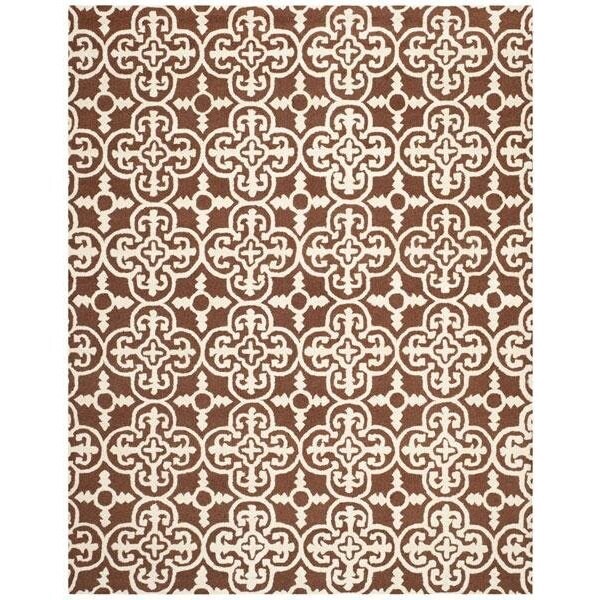 Safavieh Cambridge Hand Tufted Rectangle RugDark Brown & Ivory 4 x 6 ft. - CAM133H-4