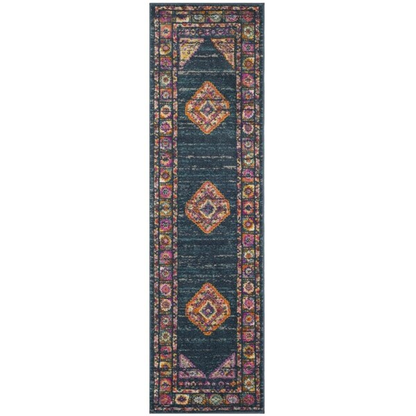 Safavieh 2 ft.-3 in. x 8 ft. Madison Power Loomed Runner Area Rug, Blue and Fuchsia - MAD133C-28