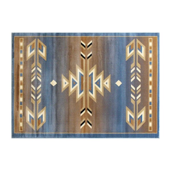 Flash Furniture Blue 4 x 5 Southwestern Style Patterned Area Rug - OKR-RG1113-45-BL-GG
