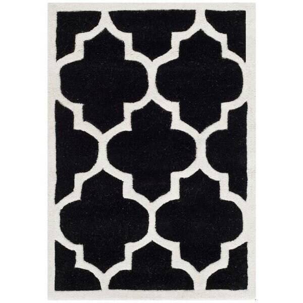 Safavieh Chatham Hand Tufted Rectangle Rug- Black - Ivory- 2 ft. 3 in. x 5 ft. - CHT733K-25