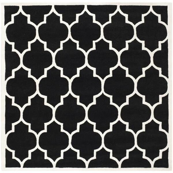 Safavieh Chatham Hand Tufted Rectangle Rug- Black - Ivory- 2 ft. 3 in. x 5 ft. - CHT733K-25