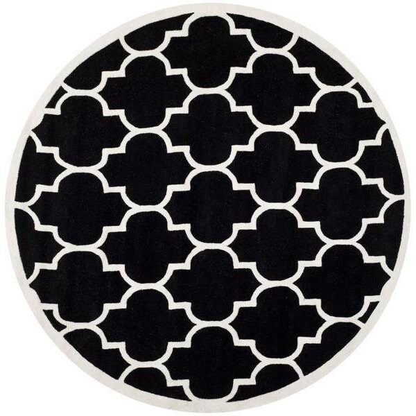 Safavieh Chatham Hand Tufted Rectangle Rug- Black - Ivory- 2 ft. 3 in. x 5 ft. - CHT733K-25