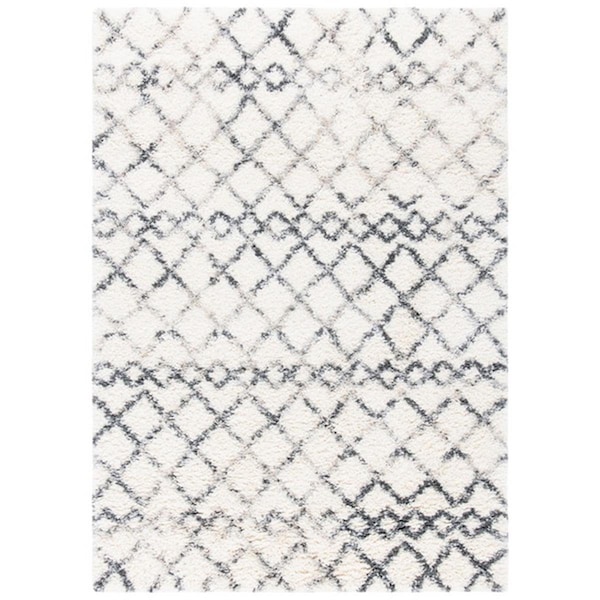 Safavieh 3 x 5 ft. Fontana Shag 800 Rectangle Area Rug, Ivory & Grey - FNT845A-3