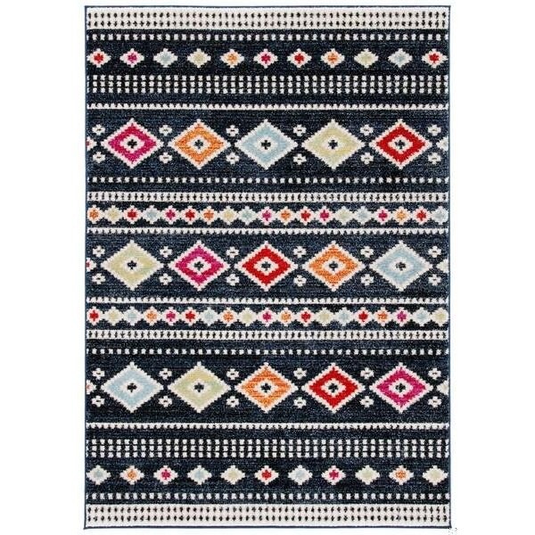 Safavieh Rectangular Adirondack Contemporary Area RugBlack & Ivory 9 x 12 ft. - ADR277Z-9