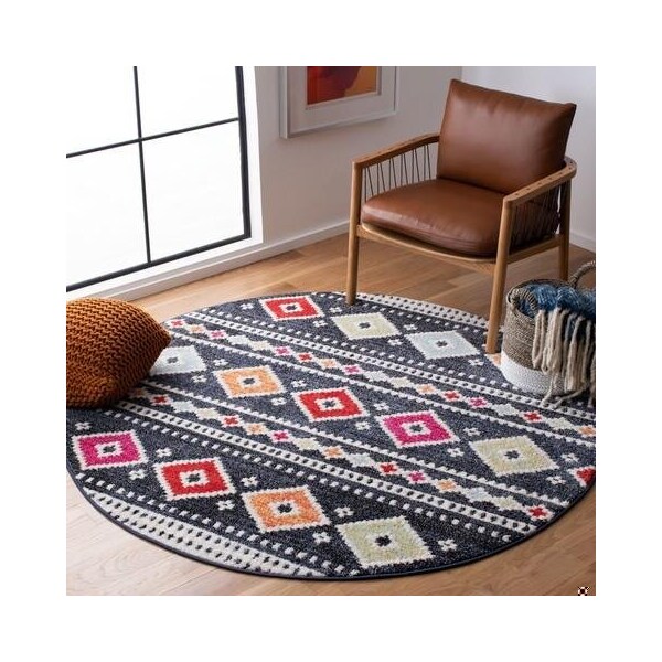 Safavieh Rectangular Adirondack Contemporary Area RugBlack & Ivory 9 x 12 ft. - ADR277Z-9