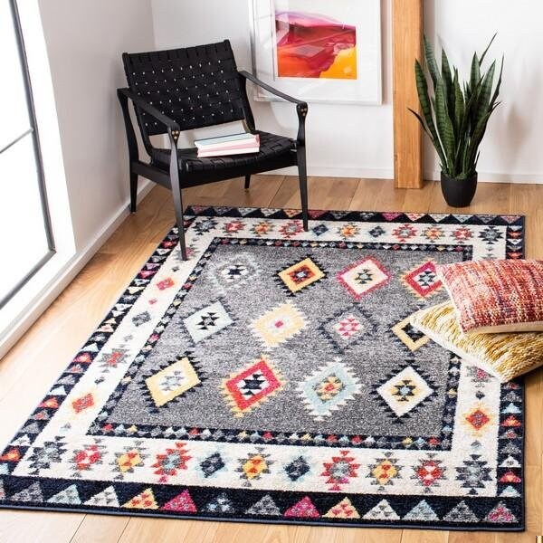 Safavieh Adirondack Global Rectangular Area RugGrey & Ivory 3 x 5 ft. - ADR270F-3