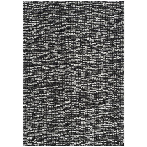 Flowers First 4 x 6 ft. Porcello Power Loomed Area Rug, Light Grey & Charcoal - Small Rectangle - FL1892368